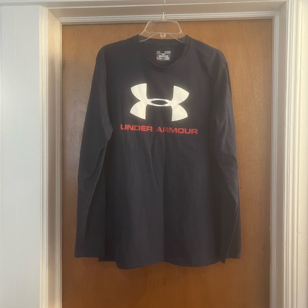 Under Armour Men's Navy Heatgear Loose Fit Crewneck Long Sleeve Shirt